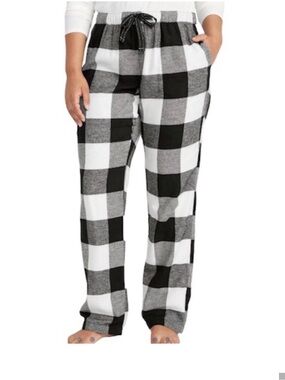Old Navy Black and White Buffalo Check Flannel Pajama Pants
